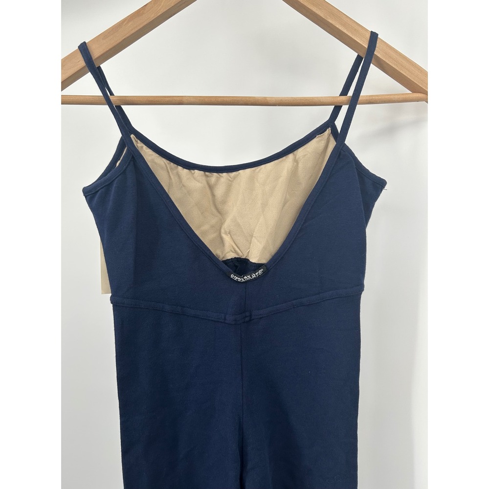 Vintage Ezradanze Womens Navy Blue Dance Unitard Spaghetti Strap Size Medium - Picture 4 of 5